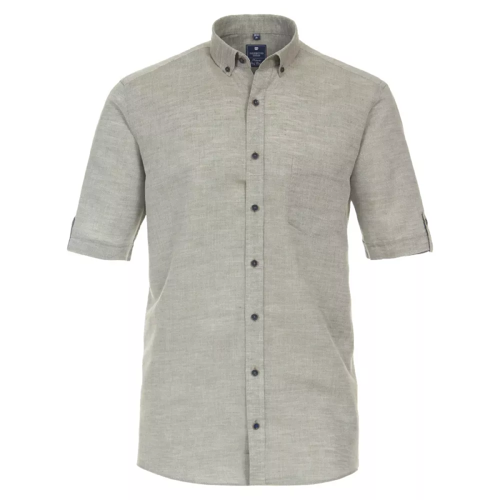 Chemise lin cotton manche courte vert de 2XL à 6XL-6XL