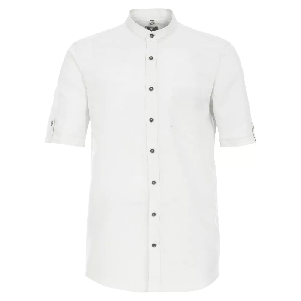 Chemise mao lin cotton manche courte blanche de 2XL à 6XL-3XL