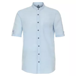 Chemise mao lin cotton manche courte bleu clair de 2XL à 6XL