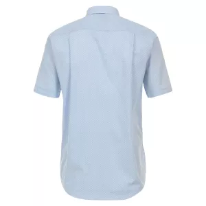 Chemise manche courte bleu clair petit motif de 2XL à 6XL-4XL