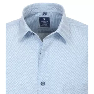Chemise manche courte bleu clair petit motif de 2XL à 6XL-2XL