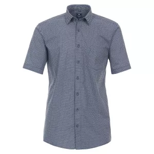 Chemise manche courte bleu foncé petit motif de 2XL à 6XL
