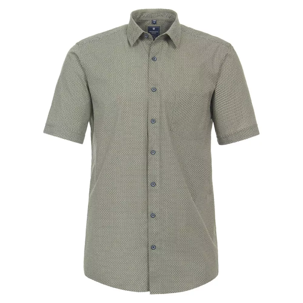 Chemise manche courte verte petit motif de 2XL à 6XL-5XL