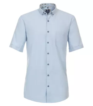 Chemise Redmond bleu clair unie manches courtes -4XL