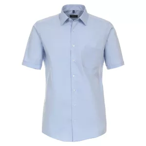 Chemise Popeline manche courte bleu clair de 2XL à 6XL