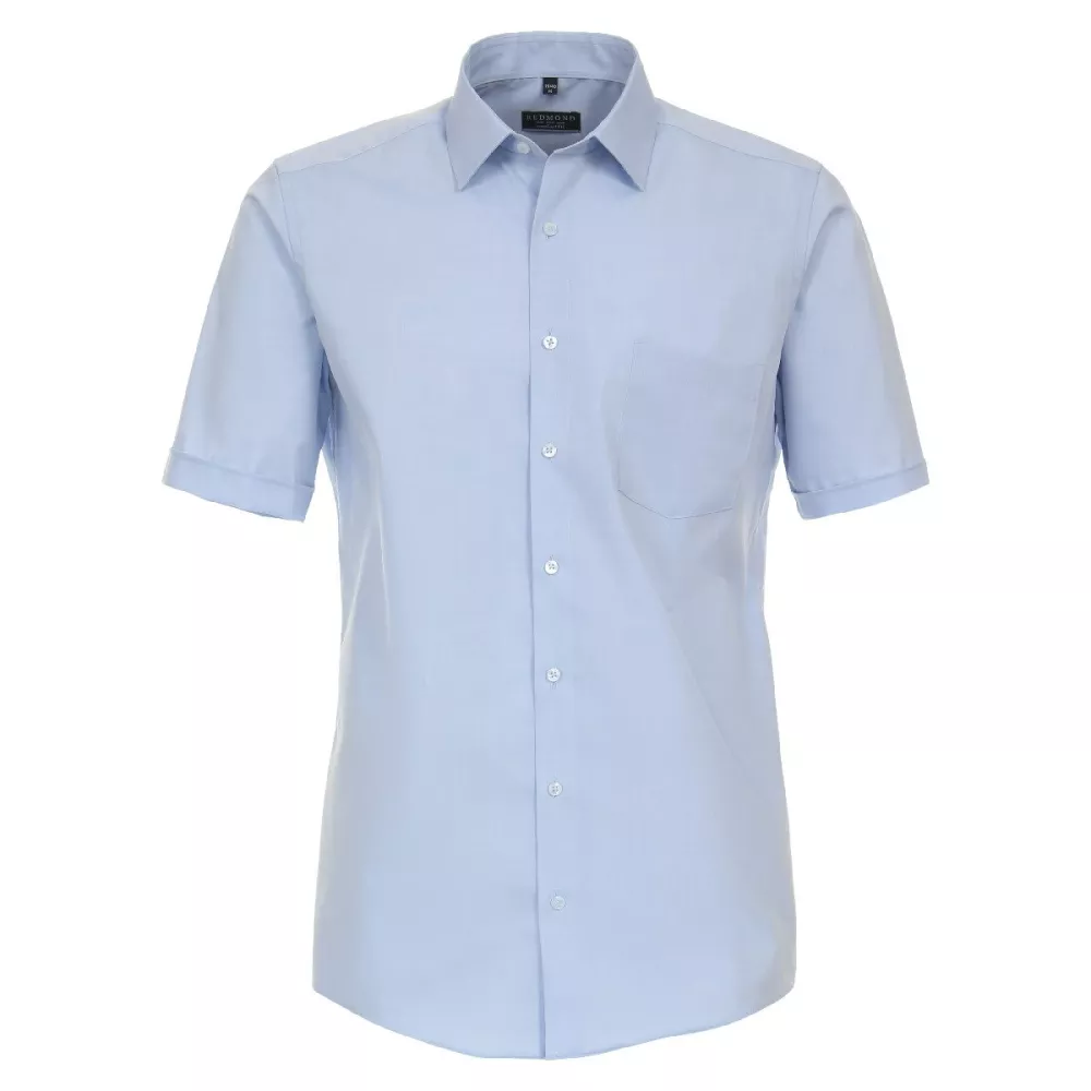 Chemise Popeline manche courte bleu clair de 2XL à 6XL-5XL