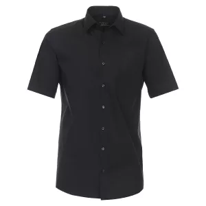 Chemise Popeline manche courte noire de 2XL à 6XL-6XL