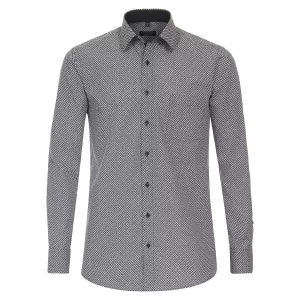 Chemise business manche longue Motif gris et noir de 2XL à 6XL-6XL
