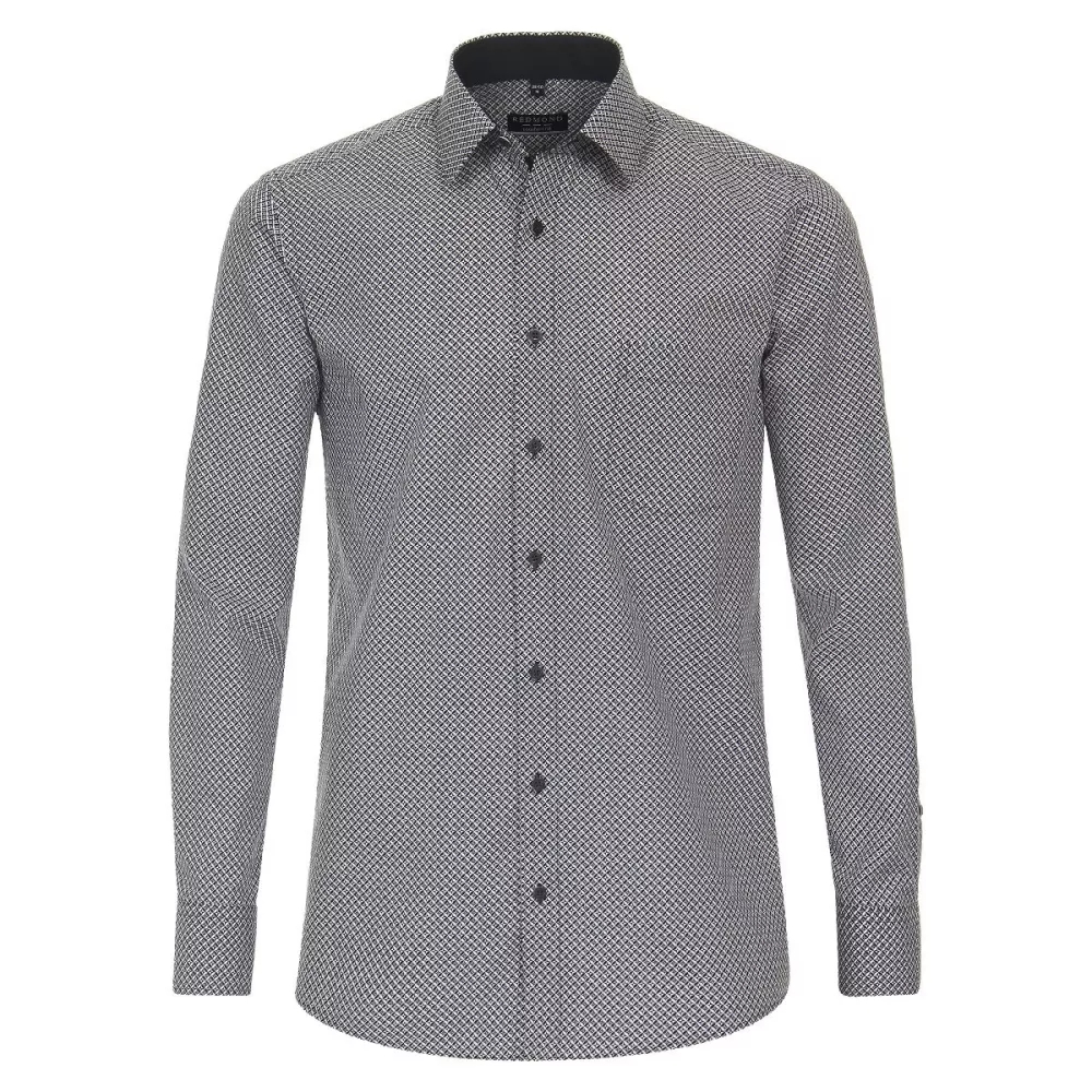 Chemise business manche longue Motif gris et noir de 2XL à 6XL-4XL