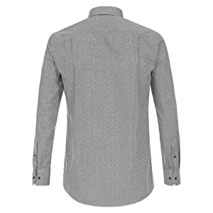 Chemise business manche longue Motif gris et noir de 2XL à 6XL-4XL