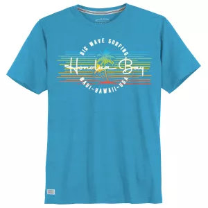 T-shirt Honolua Bay bleu azur imprimé surf coloré