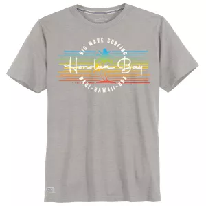 T-shirt Honolua Bay gris clair imprimé surf coloré