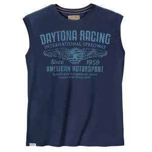 Débardeur Daytona Racing bleu denim look vintage