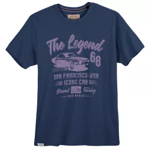 T-shirt The Legend bleu denim foncé voiture vintage USA