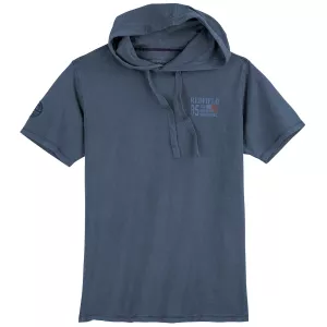 T-shirt manche courte avec capuche bleu foncé délavé de 3XL à 8XL 
