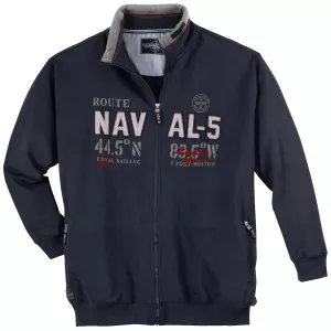 Veste Sweat zippée bleu marine 3XL 