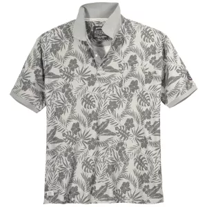 Polo piqué écrue Motif Floral de 3XL à 10XL -10XL