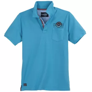 Polo piqué bleu azur de 3XL à 10XL