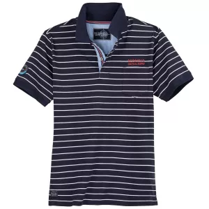 Polo jersey Redfield marine ligné blanc-7XL
