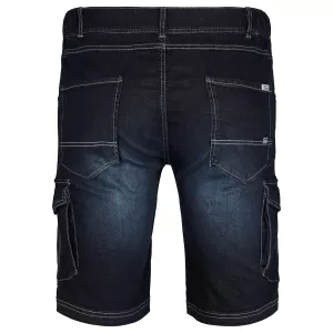 Bemuda jeans cargo bleu foncé délavé grande taille 2XL - 8XL-5XL