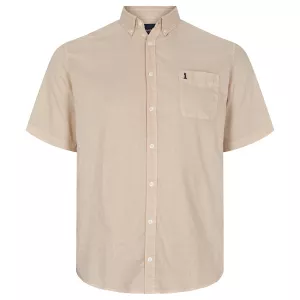 Chemise lin manches courtes Beige clair de 2XL à 8XL