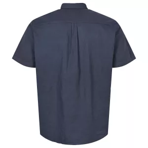 Chemise lin manches courtes bleu marine de 2XL à 8XL-2XL