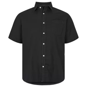 Chemise lin manches courtes noire de 2XL à 8XL