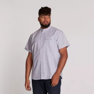 Chemise col mao Ligné bleu marine rayée-2XL