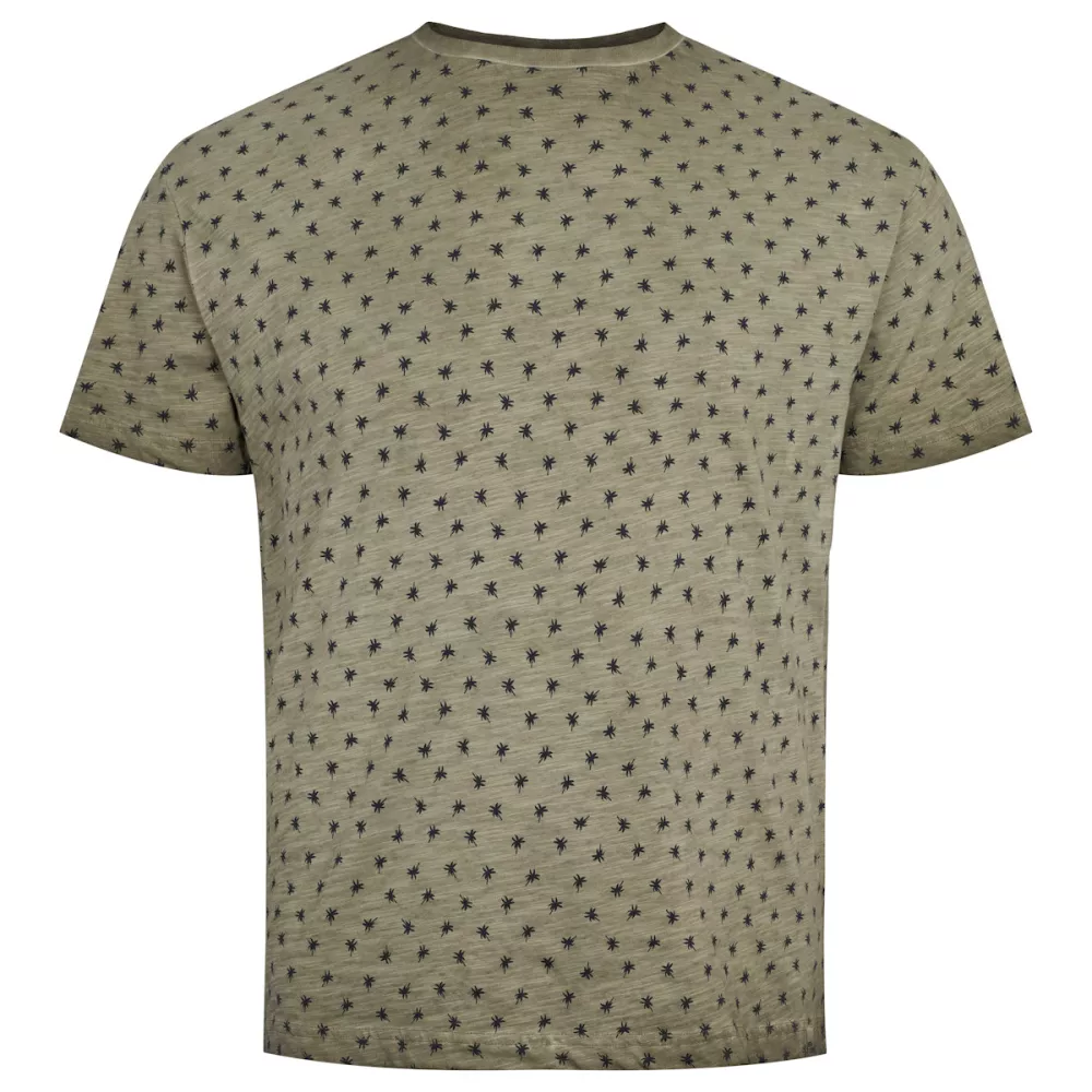 T-shirt palmier cooldye vert olive délavé esprit été-3XL