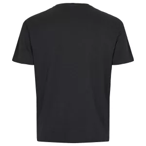 T-shirt col V uni poche poitrine noir-3XL