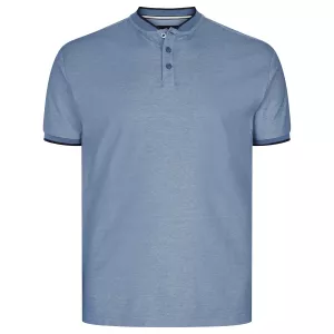 Polo piqué col montant bleu