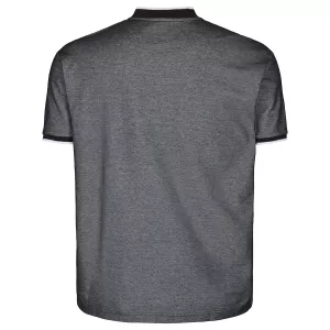 Polo piqué col montant noir-5XL