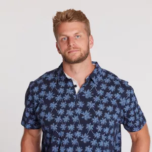 North 56.4 Polo  bleu motif floral de 2XL à 4XL-2XL