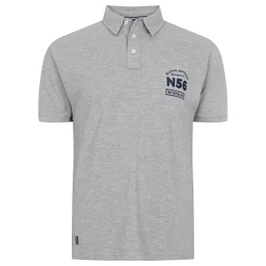 Polo jersey brodé Mélange de gris clair-2XL