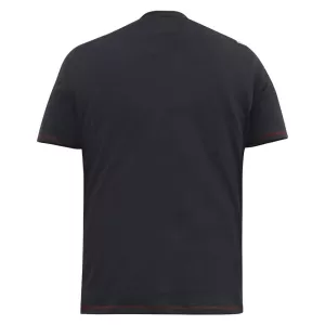 T-shirt D555 noir délavé motif skull roses rouges-4XL