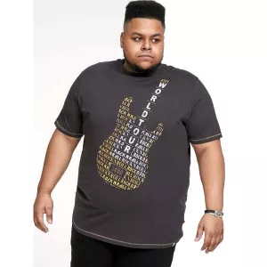 T-shirt noir délavé manche courte 3XL à 8XL-8XL