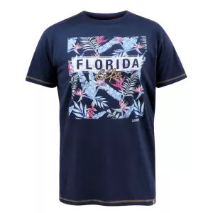 T-shirt D555 floral Florida bleu marine-5XL