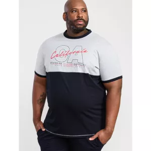 T-shirt bleu marine et gris manche courte 3XL à 6XL - California-6XL