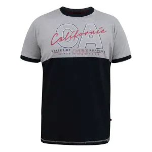 T-shirt California bicolore bleu marine et gris