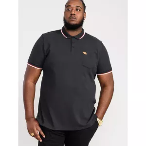 Polo piqué noir manche courte 3XL à 6XL-4XL