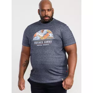 T-shirt Mélange de bleu marine manche courte 3XL à 6XL - Hawaii Leaf-3XL