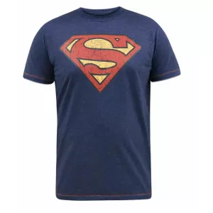 T-shirt D555 Superman vintage Mélange de bleu marine