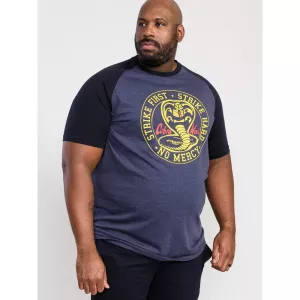 T-shirt Cobra Kai D555 Mélange de bleu marine-5XL