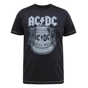 T-shirt noir délavé manche courte 3XL à 6XL - ACDC Hells Bells