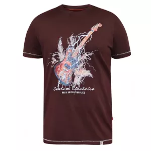T-shirt D555 Mélange de bordeaux motif guitare électrique