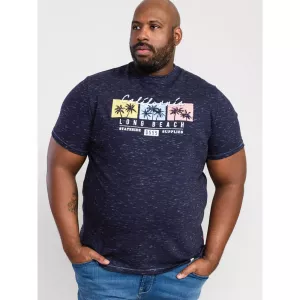 T-shirt Mélange de bleu marine manche courte 3XL à 6XL - California Long Beach-6XL