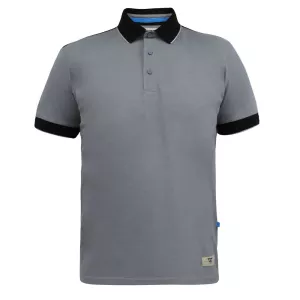 Polo piqué D555 contrasté noir Gris-5XL