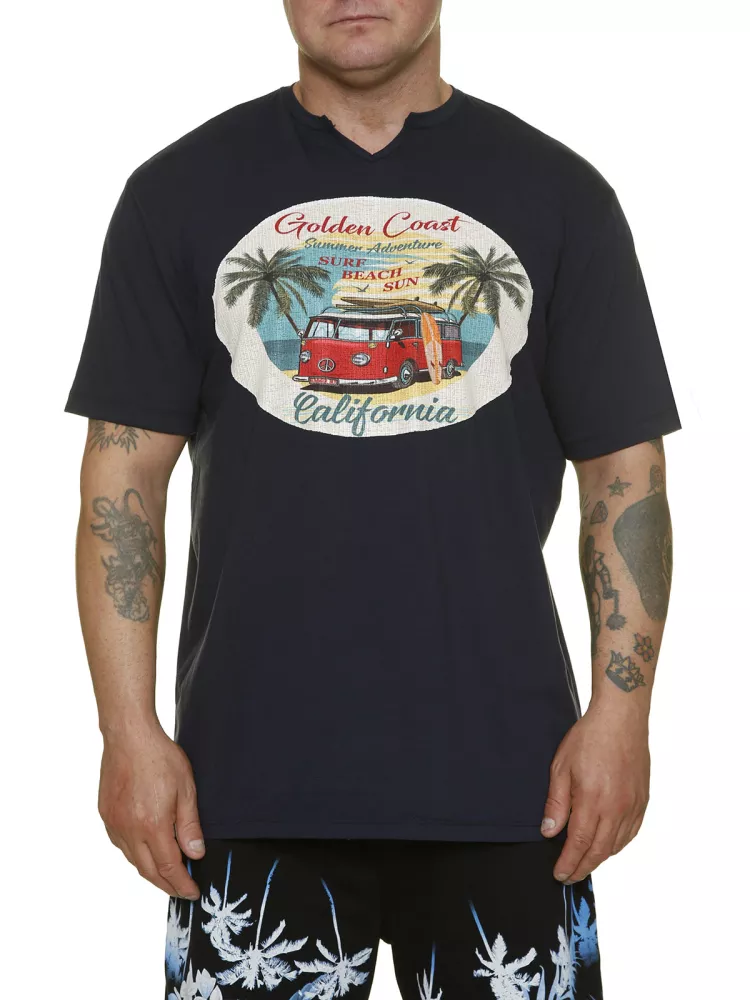 T-shirt manche courte bleu marine de 3XL à 8XL - Golden Coast - California-6XL