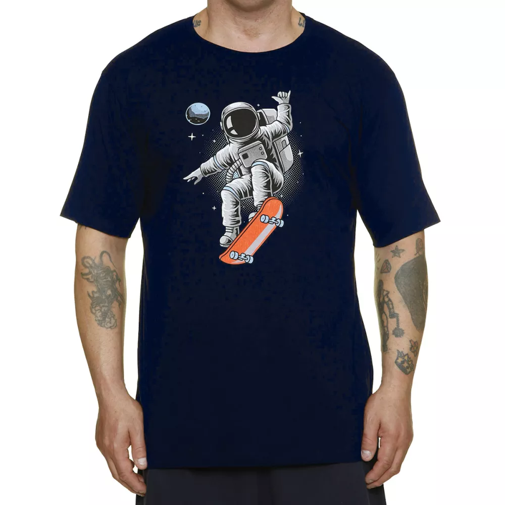 T-shirt manche courte bleu marine de 3XL à 8XL - Space Skate-3XL