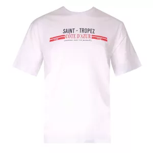 T-shirt manche courte blanc de 3XL à 8XL - Saint-Tropez